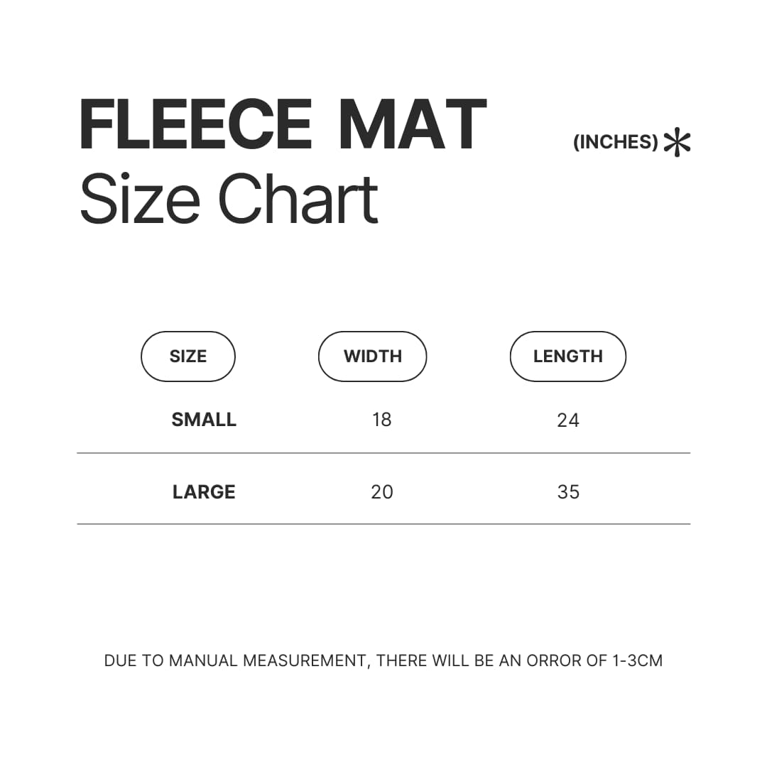 Fleece Mat Size Chart - Gravity Falls Store