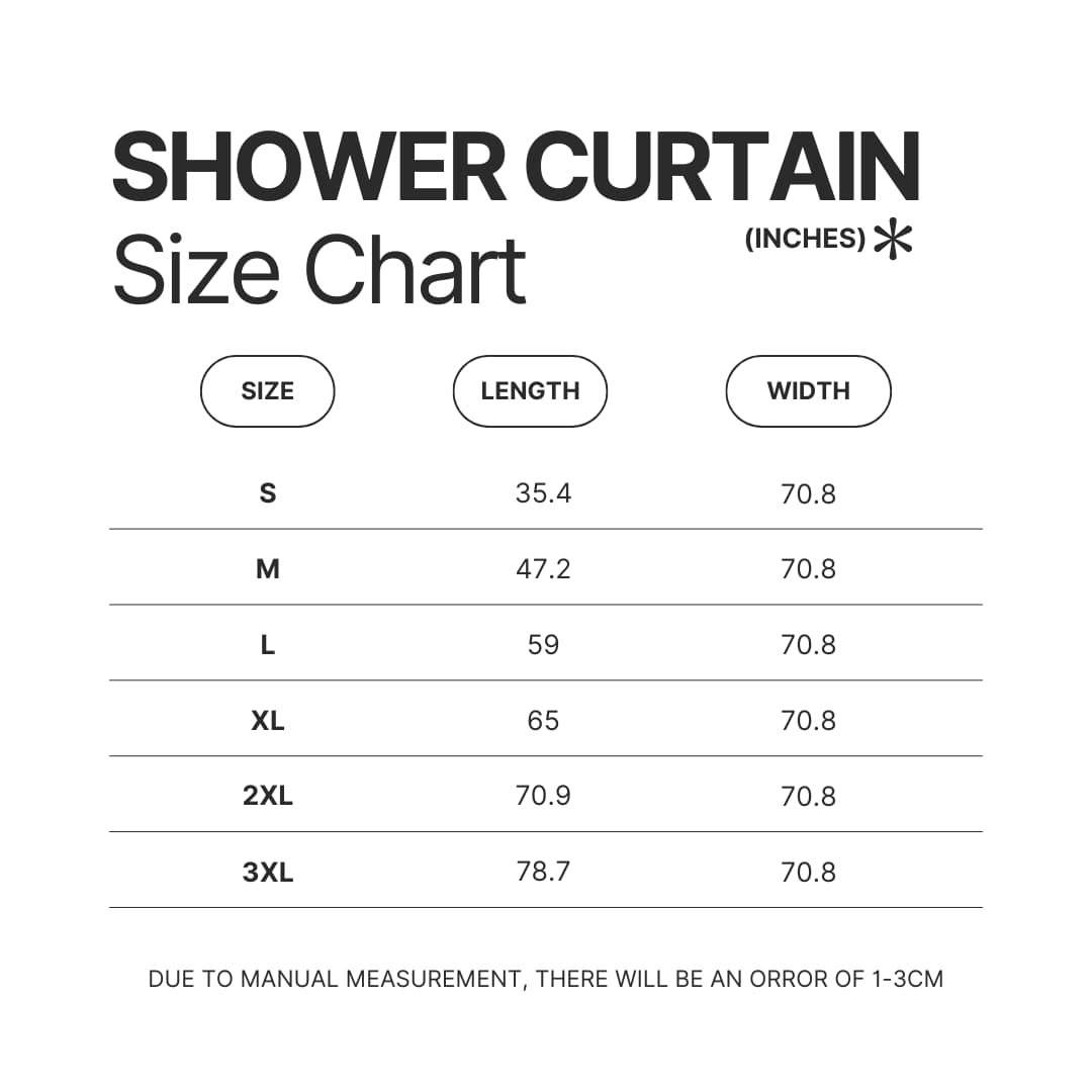 Shower Curtain Size Chart - Gravity Falls Store